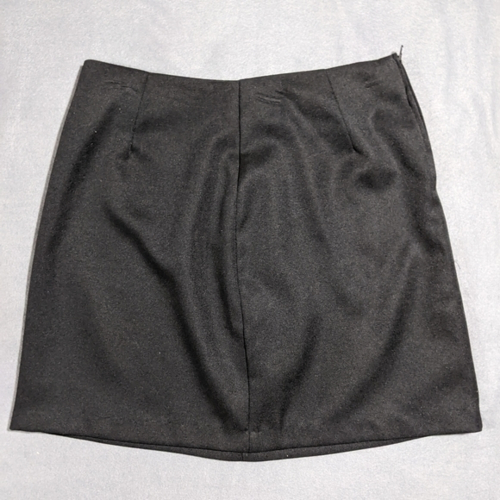 Black City Triangles side zip mini Skirt size 9 - Picture 3 of 4